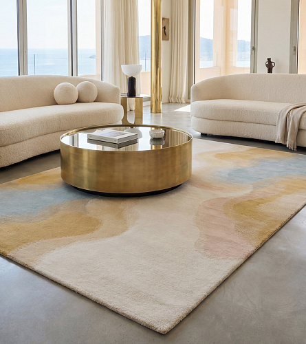 Fluid Lines Sand Handwoven Rug