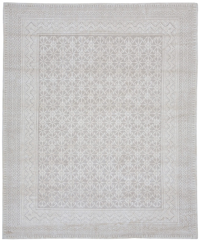 Blueberry Light Grey Luxury Hand-woven Rug