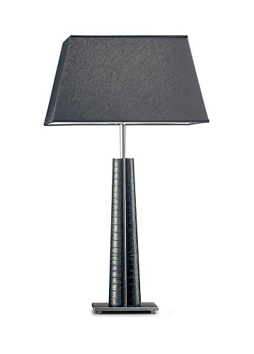 Sleek Chrome Leather Table Lamp