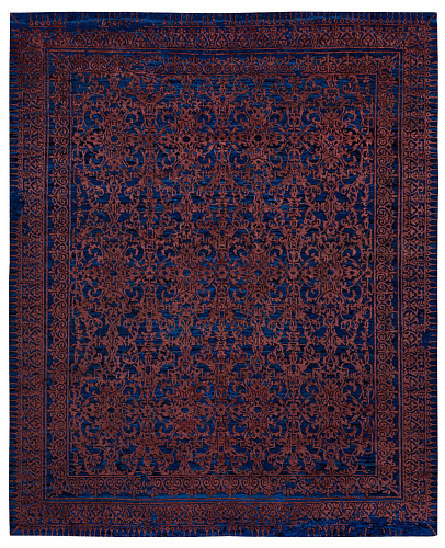 Ferrara Hand-woven Blue / Brown Luxury Rug