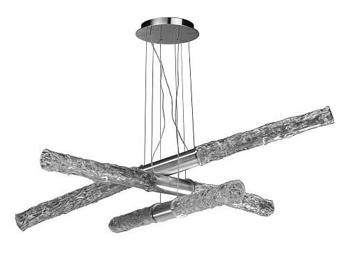 Italian Clear Handblown Glass Chandelier