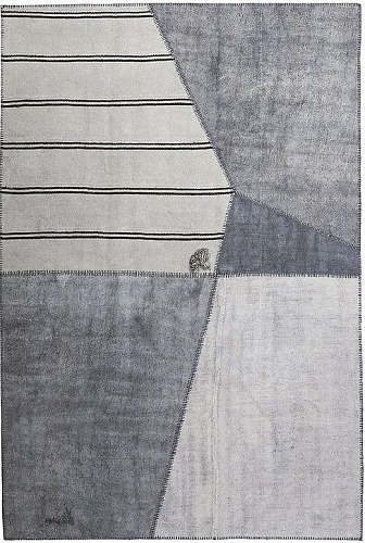 Patchwork Grey Flatwoven Rug