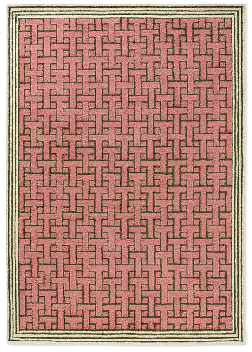 Monogram Pink Rug For Outdoor Use