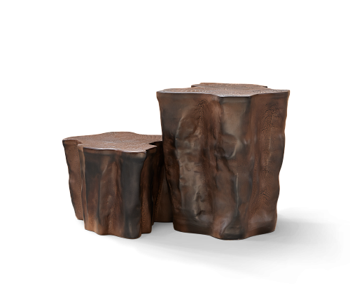 Horizon Dark Brown Ceramic Designer Side Table