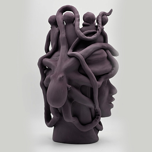 Handmade Moor's Head Sculpture in Brown