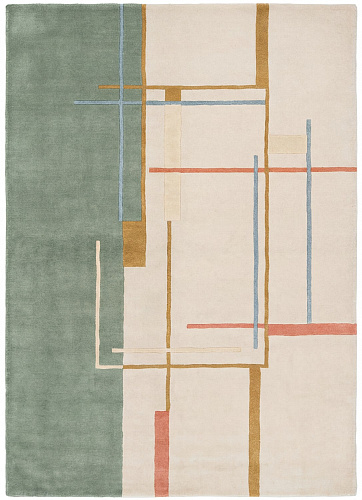 Linear Atlas Green Handwoven Rug