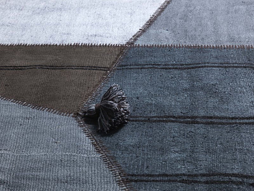 Patchwork Hemp Grey / Brown Flatwoven Rug