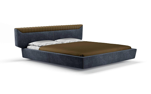 Libra Dark Blue Bed with Headboard