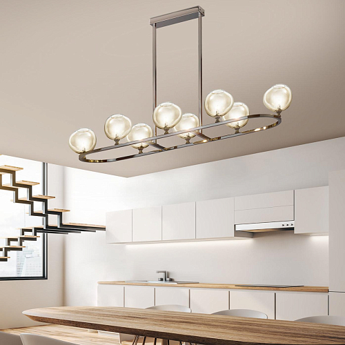 Rectangular Hand-Cut Crystal Chandelier