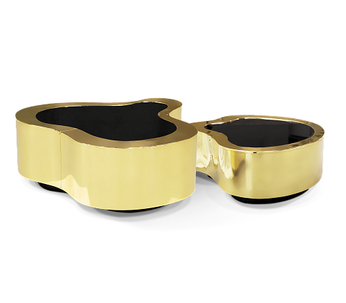 Polished Brass Coffee Table Set