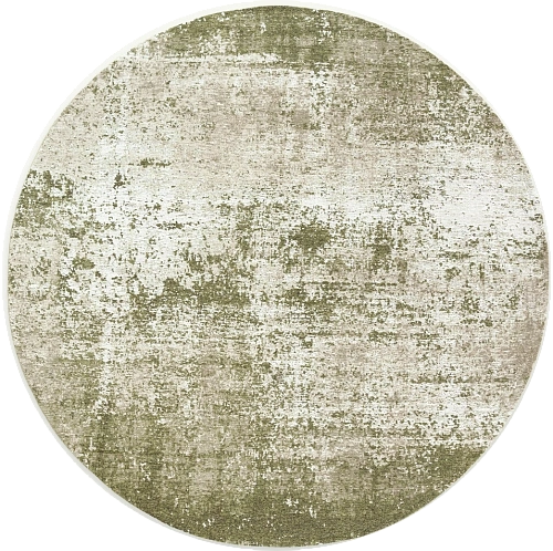Abstract Green Planet-Inspired Round Rug
