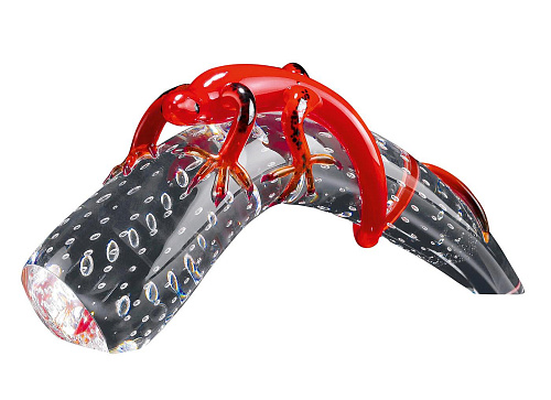 Glass Horn with Gecko Italian Figurine