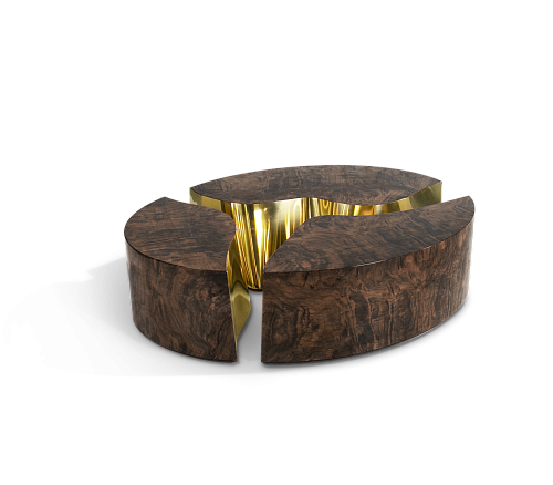 Oval Walnut Designer Coffee Table