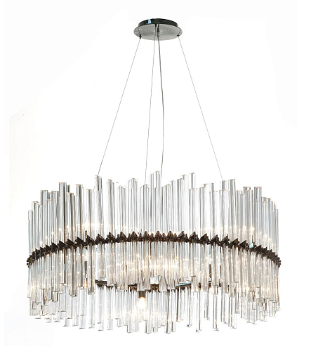 Circular Dark Nickel Trihedron Chandelier