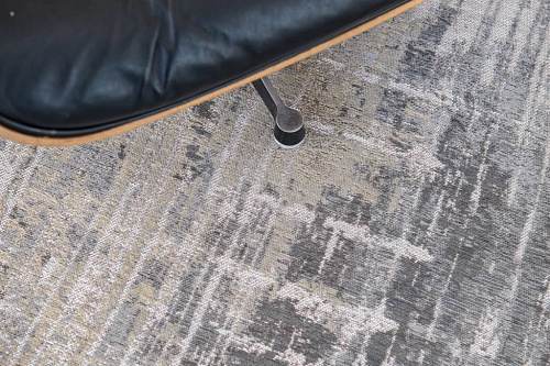 Abstract Grey Flatwoven Belgian Rug