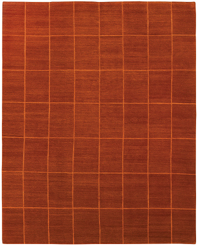 Line Red Hand-woven Luxury Rug