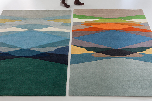 Curvature Wool Indian Hand-woven Luxury Rug