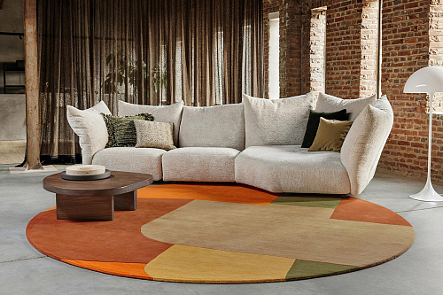 Blueprint Circular Designer Rug