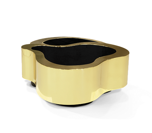 Polished Brass Coffee Table Set
