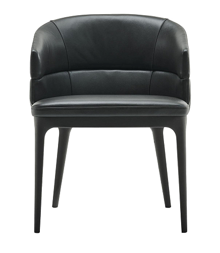 Alma Black Leather Italian Dining Chair