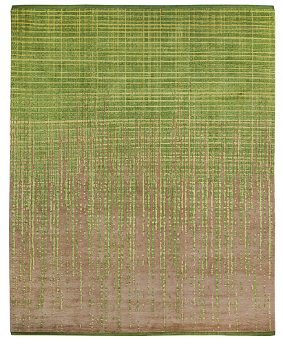 Grid Green Luxurious Rug