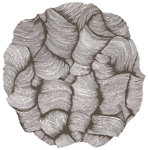 Taupe Round Hand-Woven Rug