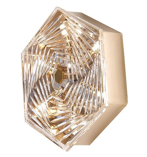Soft Gold Hexagonal Crystal Wall Sconce