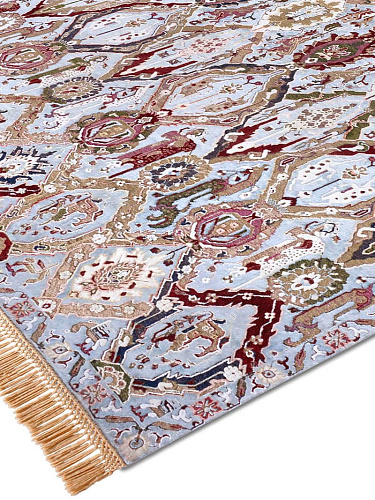 KavaBagh Blue Wool & Silk Rug