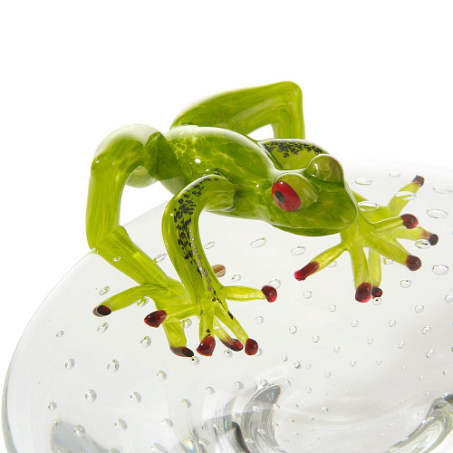 Decorative Glass Bowl with Frog