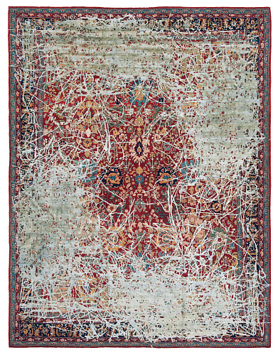 Faded Hand-Knotted Vintage Luxury Rug