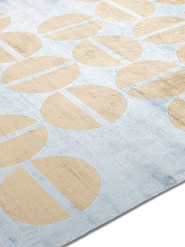 Gold / Blue Handwoven Luxury Rug
