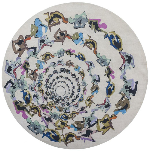 Human Circle Inferno Circle Wool Rug
