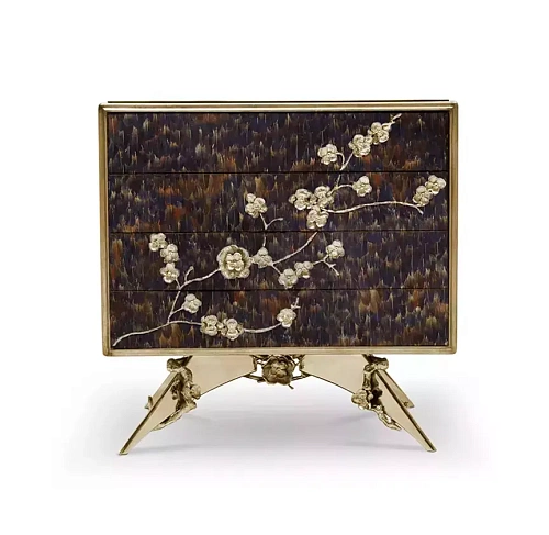 Mirage Purple Feather Nightstand