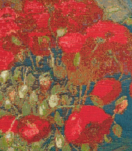Vase with Poppies by Van Gogh Handwoven Tapestry