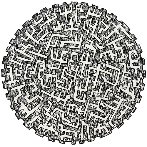 Ciliophora Round Wool Rug
