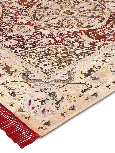 Gold Hand-Knotted Silk / Wool Rug