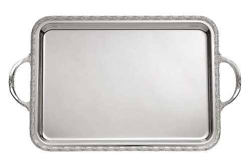 Silver-Plated Rectangular Tray With Handles