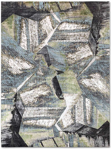 Brutalism Green Handwoven Luxury Rug