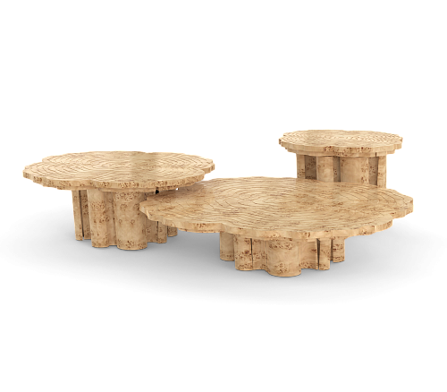Poplar 3-Piece Coffee Table Set