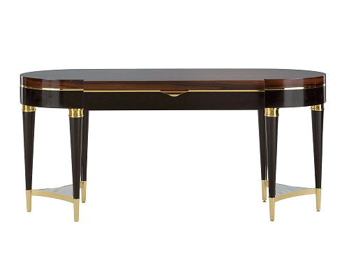 Elegance Ebony and Gold Italian Console Table
