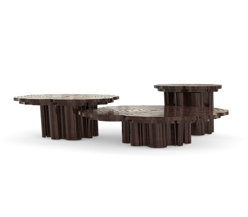 Walnut 3-Piece Coffee Table Set