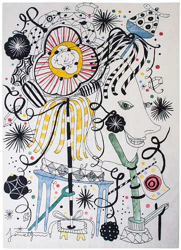 Japanese Folklore Designer Hand-Woven Rug