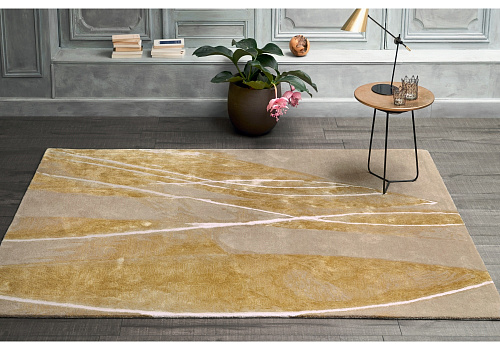 Flowing Viscose / Wool Hand-woven Abstract Luxury Rug
