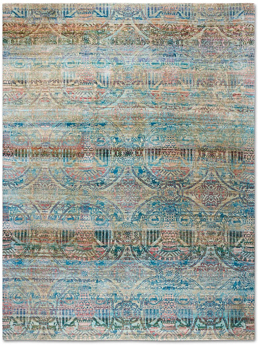 Original Hand-Knotted Wool / Silk Rug