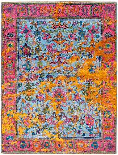 Gold Multi Oriental Designer Rug