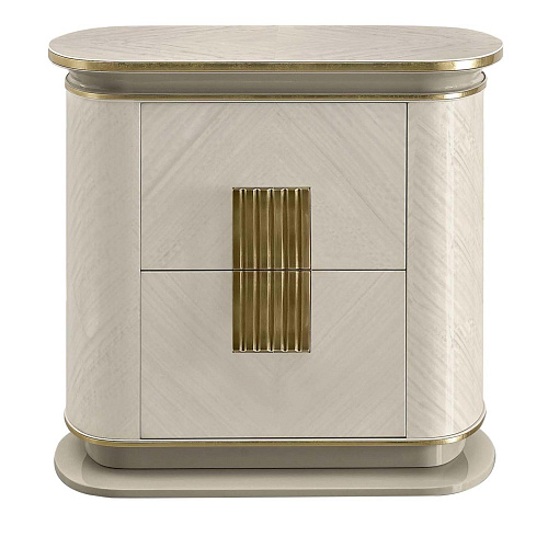 Dilan White & Gold Luxury Bedside Table