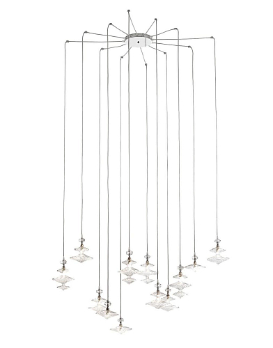 Contemporary Adjustable Glass Chandelier