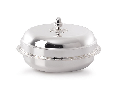Silver-Plated Round Vegetable Dish With Cloche
