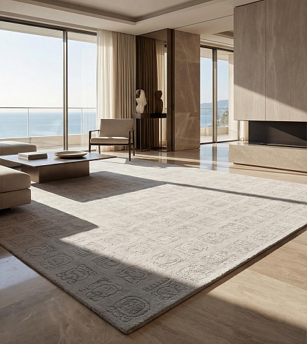 Symbol Grid Grey Artisan Rug