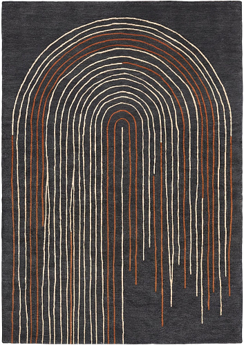 Arcade Lines Umber Designer Rug